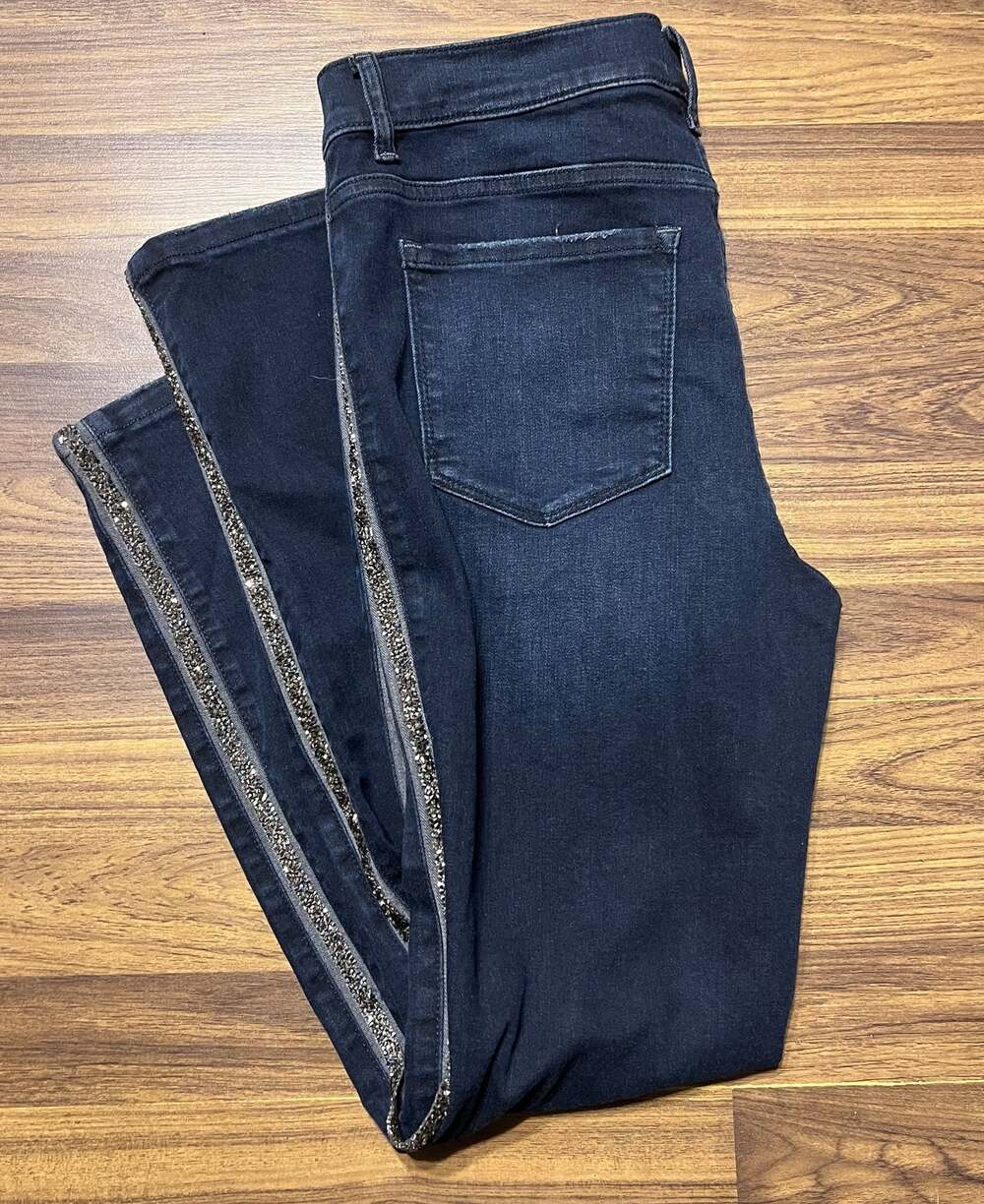 Dark Wash Crystal Studded Jeans by Sneak Peek Womens Jeans, Size 13/W31 Detailed